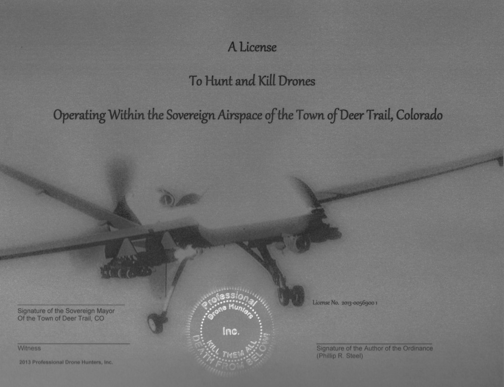 Deer Trail drone shooting license