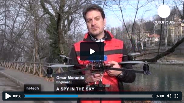 The quadcopter used in Turin, Italy, for law enforcement and surveillance purposes