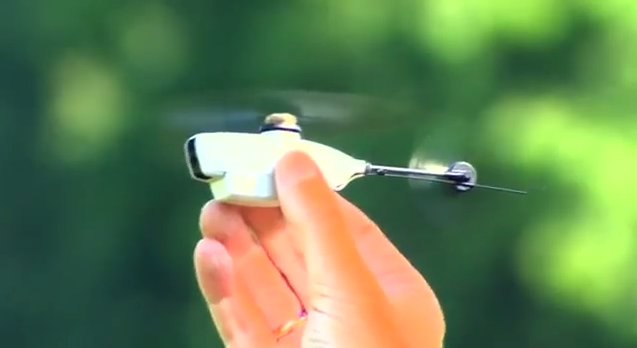 The Black Hornet PD-100 nano UAV micro sized helicopter.