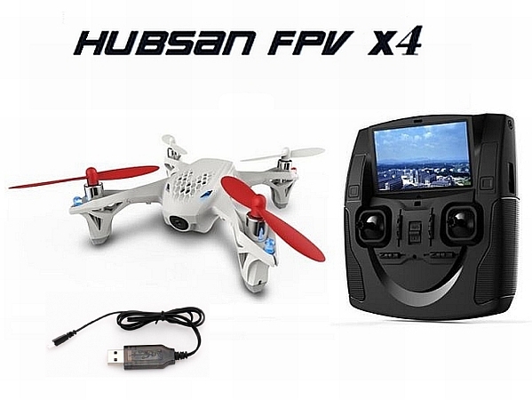 The Hubsan H107D FPV quadcopter with it's radio