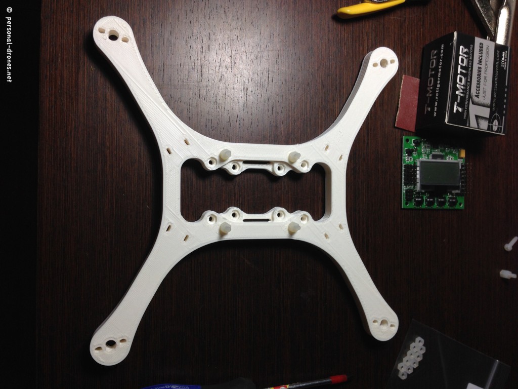 The frame with the nylon supports for the control board fitted