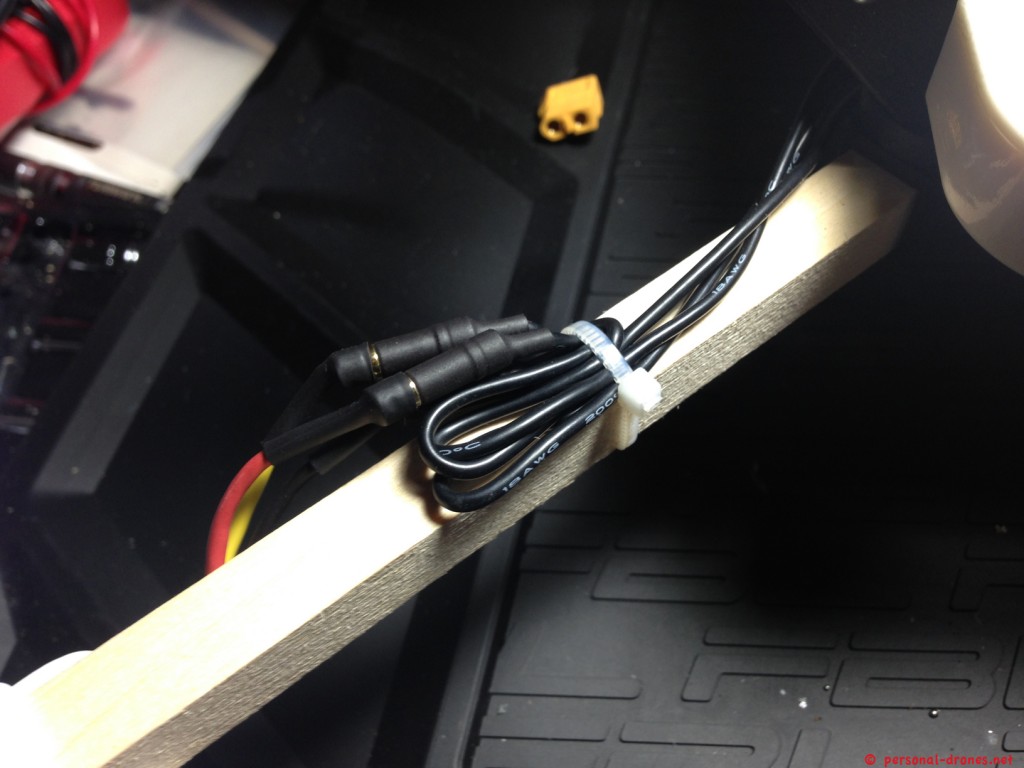 Securing the ESC wires to the Quadlugs 480 frame