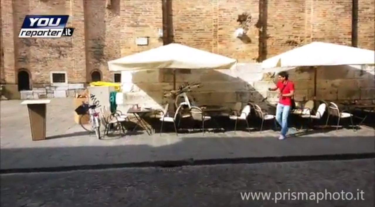 A moment of the multirotor crash in Treviso, Italy