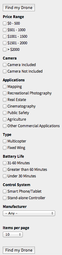 Drone configurator interface, by Drone Life